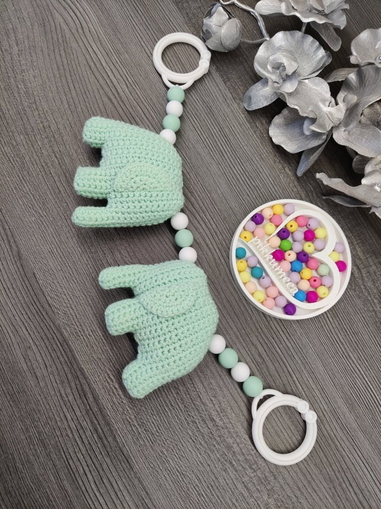 Vaunulelu kaksi norsua (eri värejä) 32 - 35 cm - pikkumeea