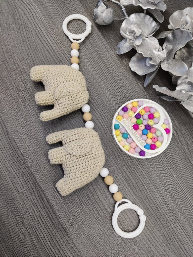 Vaunulelu kaksi norsua (eri värejä) 32 - 35 cm - pikkumeea